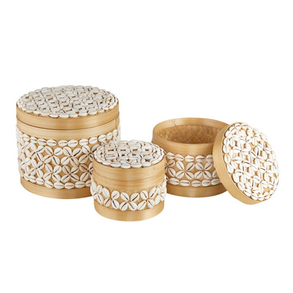 DMR655a__13947 Set of 3 Round Shell Baskets