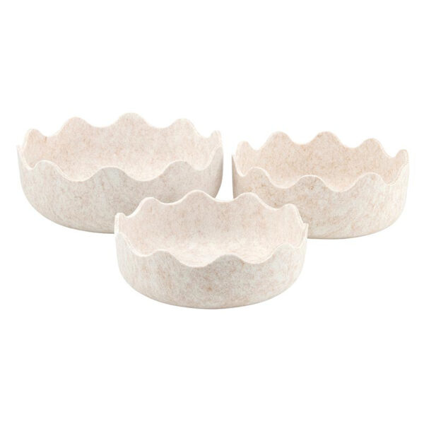 Set of 3 Scalloped Oat Baskets