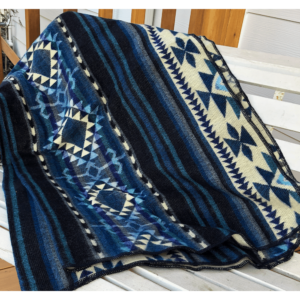 Turquoise Cream Western Couch Blanket Cozy Woven Decorative Throw