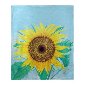 1 Silky Soft Sunflower Throw Blanket Cozy Elegant Decorative Home Accent