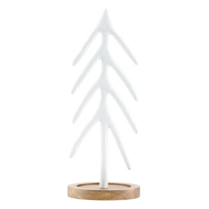 Small Matte White Metal Decorative Tree