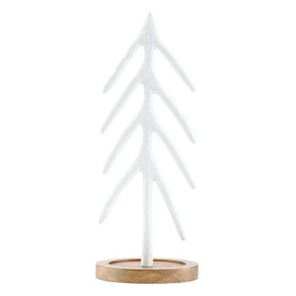 Small Matte White Metal Decorative Tree