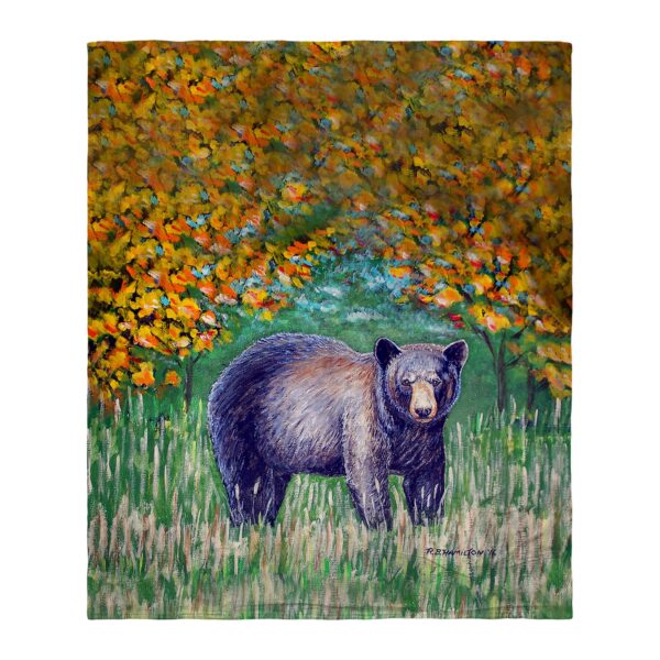 1 Black Bear Silk-Touch Throw Cozy Rustic Wildlife Decorative Blanket