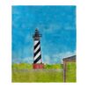 Hatteras Lighthouse NC Silk-Touch Throw Cozy Coastal Decorative Blanket