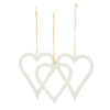 Heart Ornament Set of 3 Decorative Holiday Hanging Ornaments