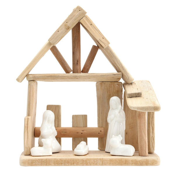 Ceramic Nativity Manger Religious Christmas Decoration Figurine Set