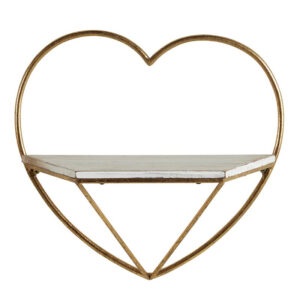 Rustic Heart Shaped Wall Shelf Decorative Floating Storage Display Organizer