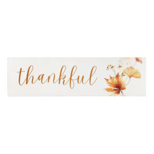 Fall Harvest Stick Sign with “Thankful” Message