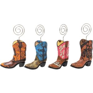 Mini Cowboy Boot Card Holders Set for Western Table Decor
