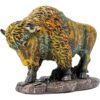 Small Colorful Bison Figurine Rustic Wildlife Decor for Desk or Shelf