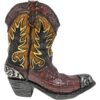 Small Cowboy Boot Vase Figurine Rustic Brown Black Western Decor