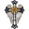1 Elegant Resin Angel Wings Cross Floral Religious Wall Home Decor Gift