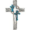 1 Rustic Faux Driftwood Wall Cross Turquoise Crucifix Southwestern Religious Decor