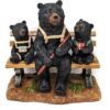 Hiking Bear Bench Figurine Rustic Cabin Lodge Tabletop Decor