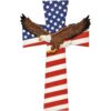 American Flag Bald Eagle Patriotic Resin Wall Cross Faith Decor Gift