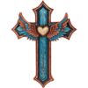 1 Turquoise Heart Cross Angel Wings Southwestern Rustic Religious Wall Decor