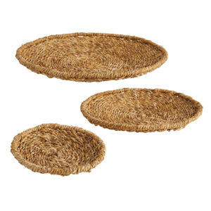 1 Natural Seagrass Flat Trays (3-Piece Set)