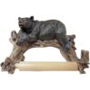 Rustic Black Bear Toilet Paper Holder Wall Mounted Cabin Decor