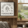 "Jesus Made Us Fishers of Men" Biblical Verse Wood Framed Plaque