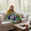 2 Black Bear Silk-Touch Throw Cozy Rustic Wildlife Decorative Blanket