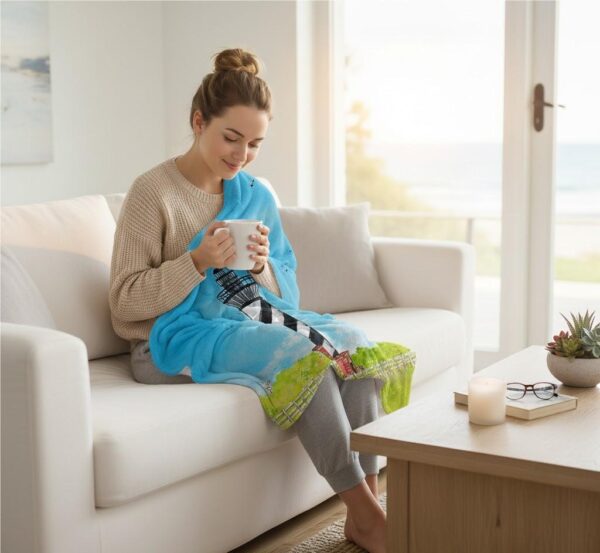 Hatteras Lighthouse NC Silk-Touch Throw Cozy Coastal Decorative Blanket