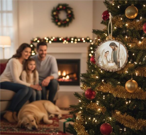 2 Holy Family Barky Ornament Decorative Religious Christmas Decoration