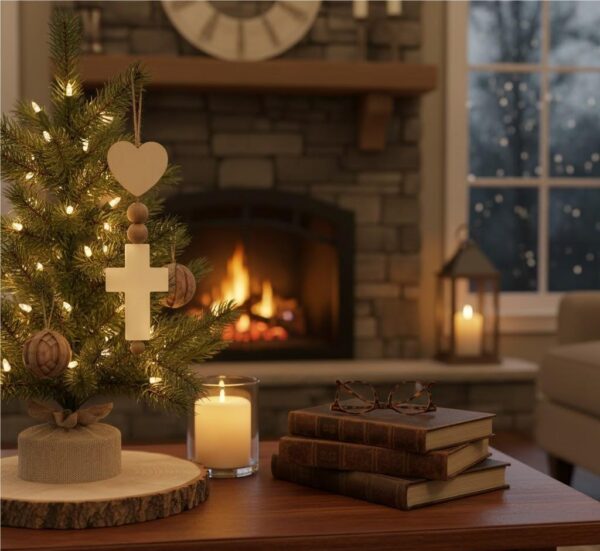 Child of the King Hanging Decor Heart and Cross Religious Ornament