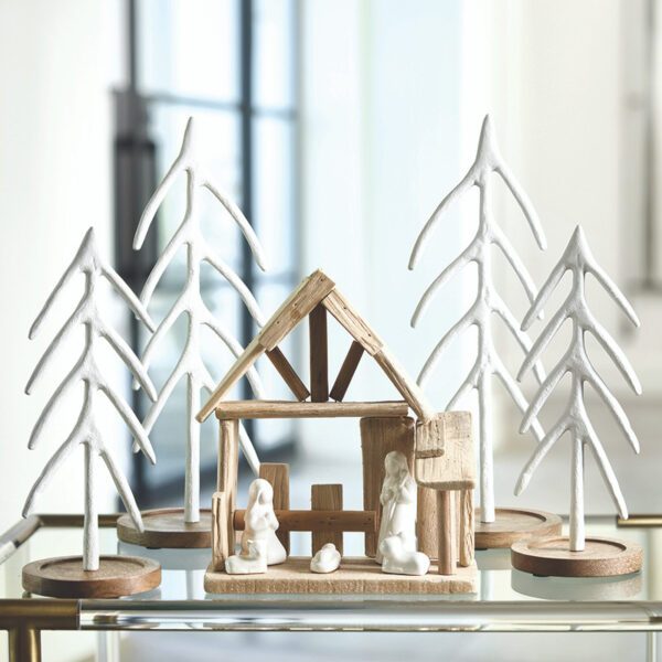 Ceramic Nativity Manger Religious Christmas Decoration Figurine Set