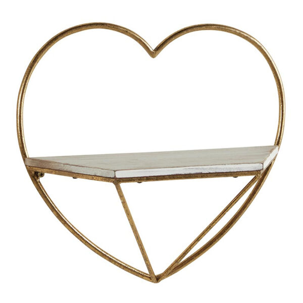 Rustic Heart Shaped Wall Shelf Decorative Floating Storage Display Organizer