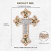 2 Floral Wall Cross with Lord’s Prayer Christian Resin Home Decor