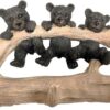 2 Cabin Lodge Wall Hook with Three Bear Cubs Tree Design
