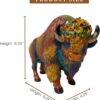 Rustic Colorful American Bison Resin Figurine Nature Inspired Decor