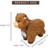 Charming Highland Cow Figurine with Bless Our Herd Sign Decor