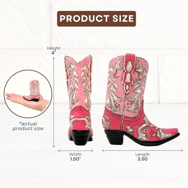 2 Mini Two-Tone Cowboy Boot Figurines for Rustic Western Home Decor