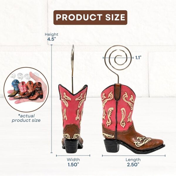 2 Mini Cowboy Boot Card Holders Set for Western Table Decor