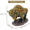 Small Colorful Bison Figurine Rustic Wildlife Decor for Desk or Shelf