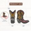 Small Cowboy Boot Vase Figurine Rustic Brown Black Western Decor