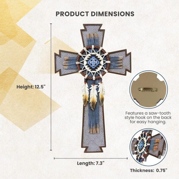 2 Southwestern Dream Catcher Wall Cross Feathered Resin Spiritual Religious Decor