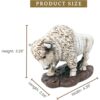Small White Bison Figurine Lifelike Wildlife Decor for Desk Shelf