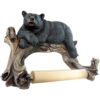 Rustic Black Bear Toilet Paper Holder Wall Mounted Cabin Decor