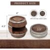 2 Rustic Western Barrel Resin Coaster Set with Holder Decor