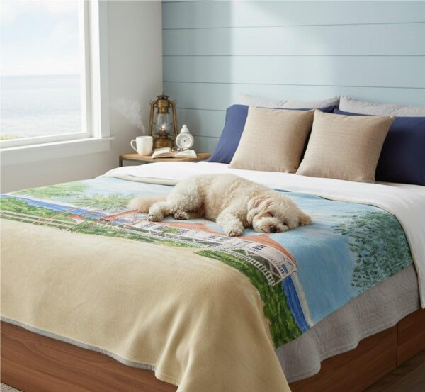 Sanibel Lighthouse FL Silk-Touch Throw Cozy Coastal Decorative Blanket