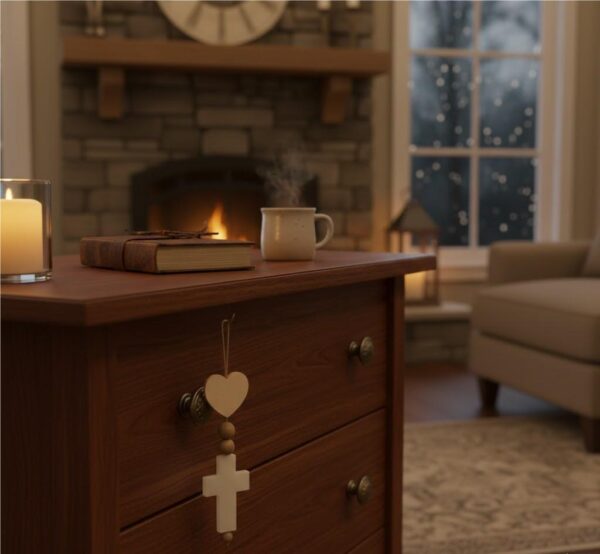 Child of the King Hanging Decor Heart and Cross Religious Ornament