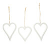Heart Ornament Set of 3 Decorative Holiday Hanging Ornaments