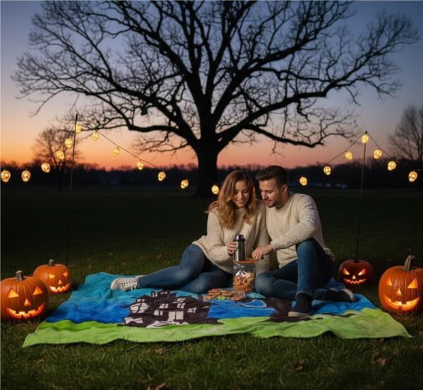 Haunted House Silk-Touch Blanket Soft Cozy Decorative Throw