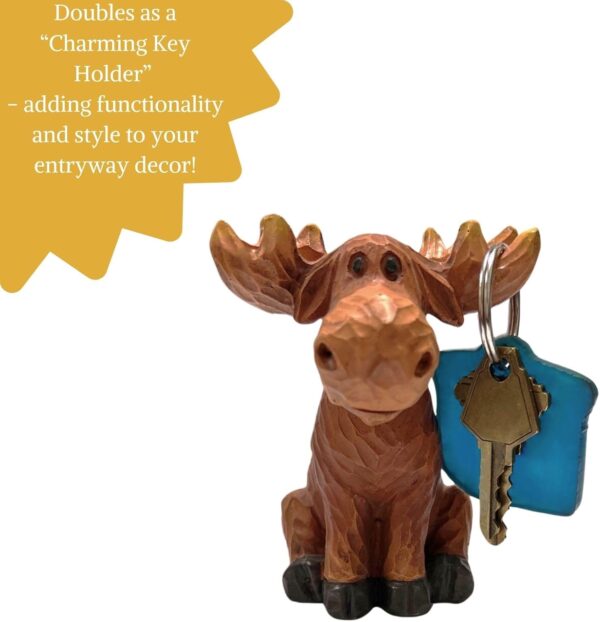 Rustic Moose Eyeglasses Holder Wood Cut Style Cabin Decor Stand