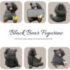 Whimsical Black Bear Figurine with Butterfly, Cabin Decor Phone Stand