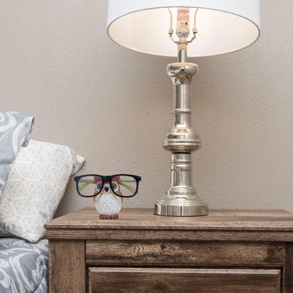 Whimsical Owl Eyeglasses Holder Figurine for Desk or Nightstand Decor
