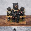 Hiking Bear Bench Figurine Rustic Cabin Lodge Tabletop Decor