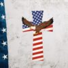 American Flag Bald Eagle Patriotic Resin Wall Cross Faith Decor Gift